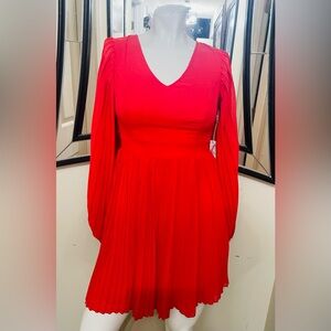 Jessica Simpson Vibrant Red Long Sleeve Dress